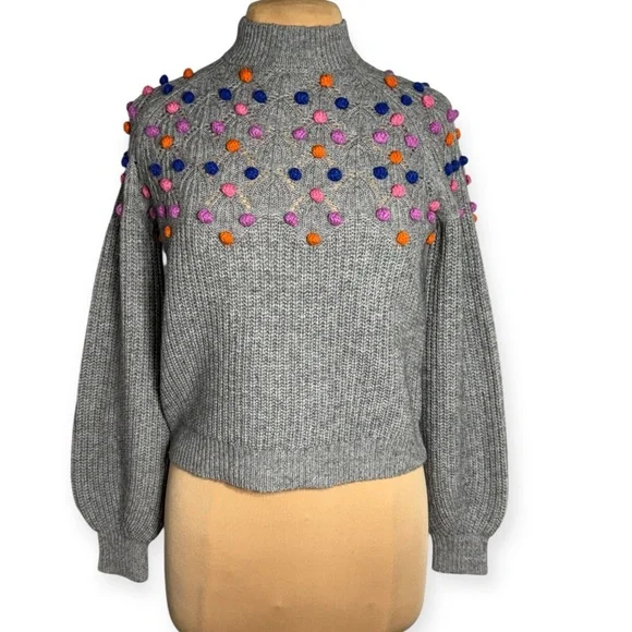 27 MILES MALIBU wool cashmere
Deana Popcorn Sweater Gray Multi Size XS - Picture 5 of 11
